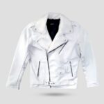 PREMIUM ALABASTER FAUX BIKER FUR JACKET