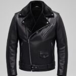 FAUX FUR BIKER LEATHER JACKET