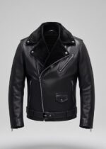 FAUX FUR BIKER LEATHER JACKET