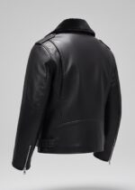 FAUX FUR BIKER LEATHER JACKET - Image 2