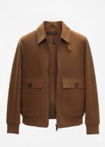 Classic Relaxed Suede Leather Bomber Jacket