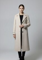 Classic Notched Lapel Long Coat - Image 3