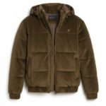 BROWN CORDUROY PUFFER JACKET