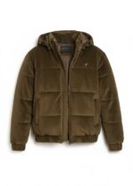 BROWN CORDUROY PUFFER JACKET