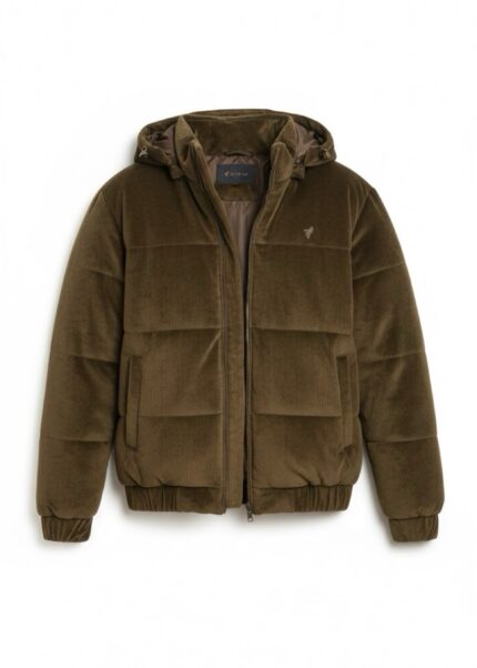 BROWN CORDUROY PUFFER JACKET